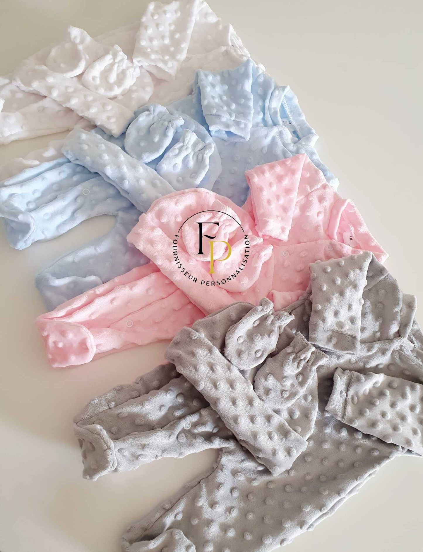 Ensemble bébé 3 pièces minky