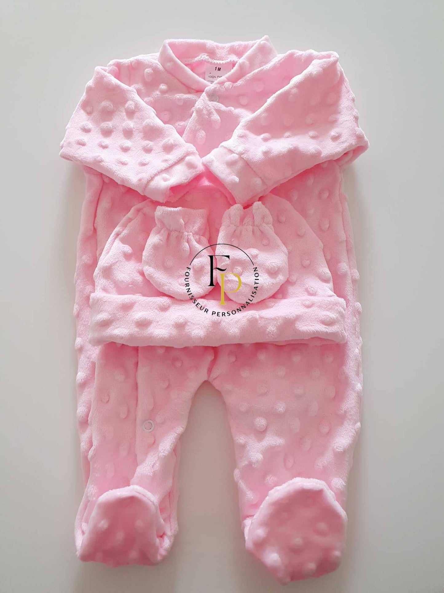 Ensemble bébé 3 pièces minky