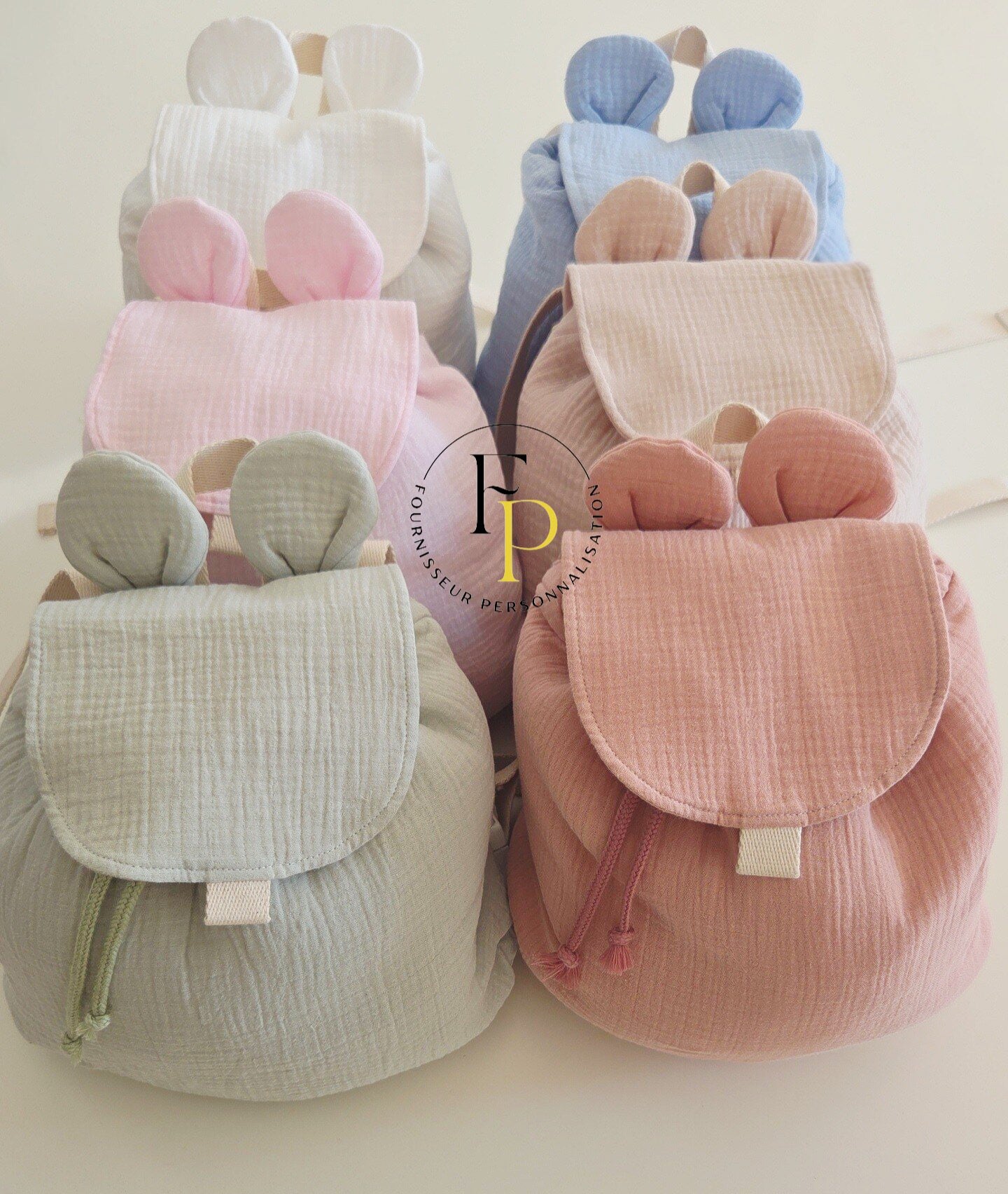 Sac à dos oreilles gaze de coton